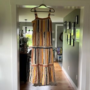LOFT Striped Tiered Maxi Dress
